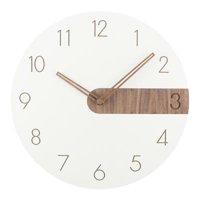 China Creative wooden wall clock modern design clock living room decoration wall watches home decor modern quartz silent wall clocks for sale