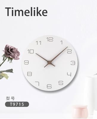 China Wooden Clock Simple Style Antique Creative Wall Clock Home Decoration Wooden Europe Style Modern MDF White Wall Clocks (T9710) for sale