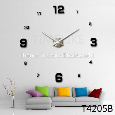 China Creative large size 3d diy wall clock wholesale modern luxury digital wall clock reloj pared clocks for sale