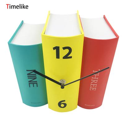 China CLASSIC Twin Mini Alarm Clock Book Shape Book Shape Time Clock Antique Azan Creative Novelty Gift For Kids Desk Clocks Quartz Square for sale