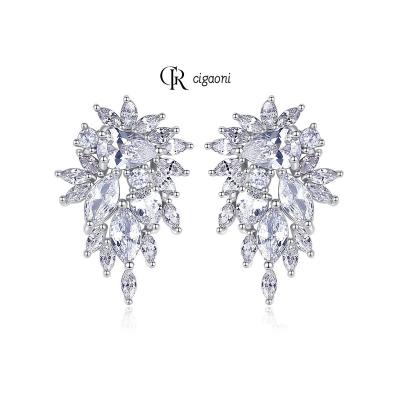 China Best Selling Women 2023 TREND Zircon Fashion Jewelry Zircon Real Copper Gold Plated Star Drop Earrings Cigaoni for sale