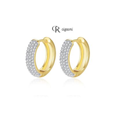 China 2023 High Quality FASHIONABLE Cigaoni Circle Good Selling Jewelry Findings Components Jewelry Findings Components Brass Zircon Gold Fashion Jewelry Earrings Women for sale