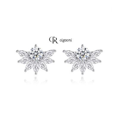 China FASHIONABLE Cigaoni 2023 Most Good Popular Flower Copper Zircon Fashion Jewelry Earrings Women Wholesale for sale