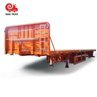 China Durable Truck Trailer Use Alloy Steel Flat Bed Hauling Trailer With Wooden Floor Tandem Axle for sale