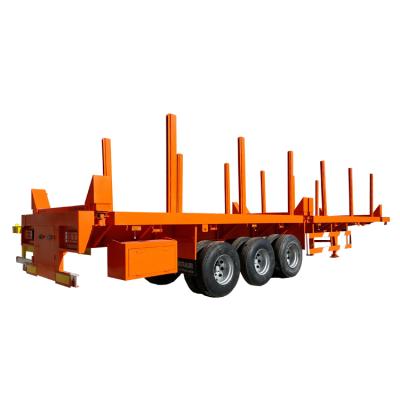 China Hot Sale 2/3 Bed Trailer High Axle Timber 40ft Flat Bed Semi Trailer Rig Trailer In Nigeria for sale