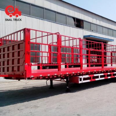 China High quality new truck trailer flat bed 3 axles trailer, cargo delivery semi trailer for sale for sale