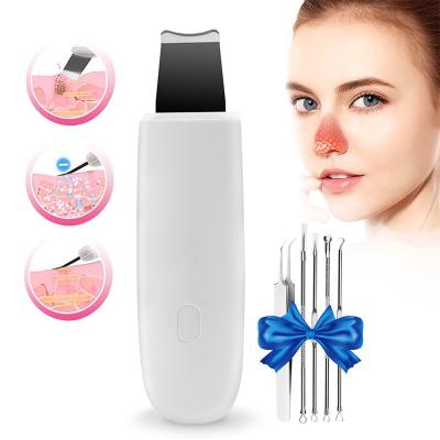 China 2022 Blackhead Electric Facial Dead Skin Peeling Peeling Sonic Cleaning Ultrasonic Skin Scrubber Professional Blackhead Remover Face Spatula for sale