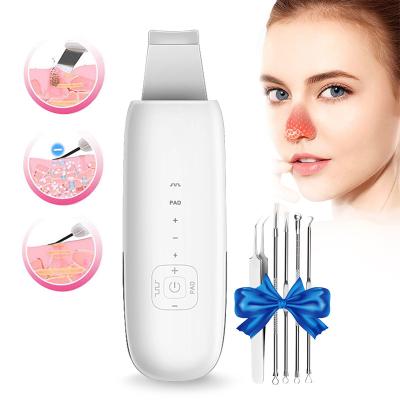 China Blackhead Ultrasonic Scrubber Machine Skin Removal Head Facial Cleaning Brush Remove Dead Skin Peel Ultrasonic Blackhead Removal Scrubber Skin for sale