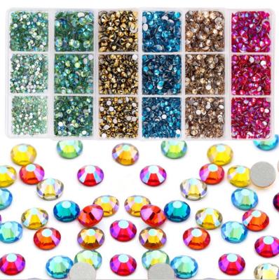 China Crystal Flat Back Brilliant Round Glass Clear Rhinestones Package Box Package Box Stones Sparkle Transparent Faux Stone Diamond (Crystal AB) for sale