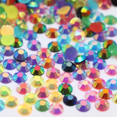 China Wholesale 35 Color 2mm 3mm 4mm 5mm 6mm Jelly White Ab Crystal Stones Round Flatback Resin Rhinestone For DIY Crafts for sale