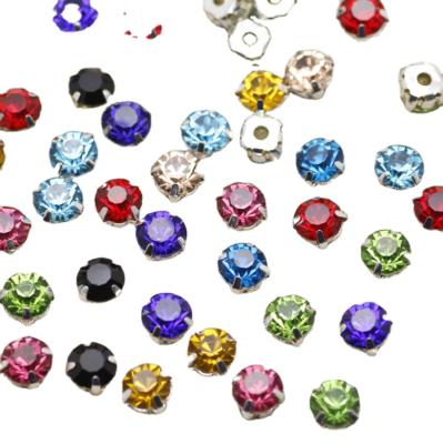 China Silver Flatback 4mm Mix SS16 Color S Sew On Rhinestone With DIY Claw Jewelry Accessories Stylish Shoes Decoration for sale