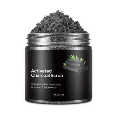 China Exfoliator OEM Customized LOGO 100% Natural Skin Care Activated Carbon Facial And Body Scrub for sale