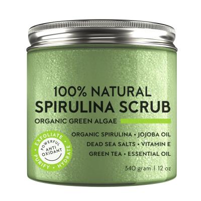 China Exfoliator Private Label 100% Natural Skin Green Algae Spirulina Anti Bacterial Body Scrub for sale