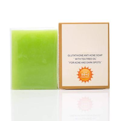 China Custom LOGO Organic Tea Tree Oil Anti Acne Soap Base Cleansing Bars for sale