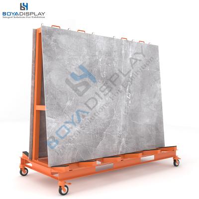 China Durable Quartz Granite Slab Display Stand Stone Slabs Marble Display Rack for sale