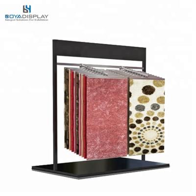 China Durable Metal Small Floor Carpet Tile Cover Display Stand, Carpet Hanging Display Rack And Sample Board for sale