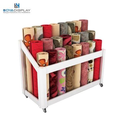 China Durable Metal Carpet Cover Display Rack Roll Mat Display Rack for sale