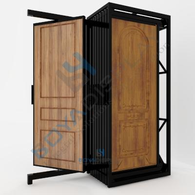 China New design durable wholesale page display rack metal wood door rack display for sale