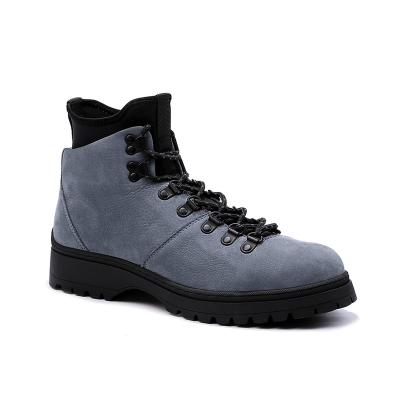 China Modern High Neck Breathable Outdoor Flat Leather Men's Sporty Walking Boots for sale