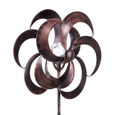 China Art Decor Wind Spinner Ornaments Metal Round Environmental Friendly Copper With Competitive Price All-season 14.7 x 14.7 x 59 inches for sale