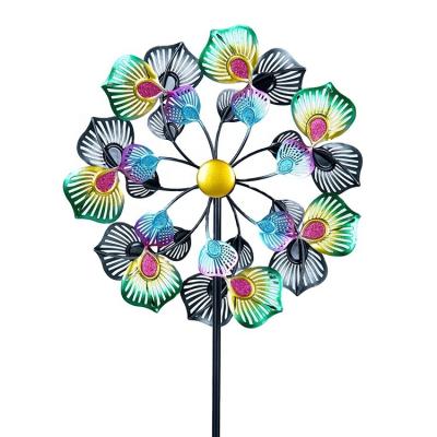 China High Efficient Art Decor Hourpark Wind Spinner Metal Ornaments With High Quality Windmills for sale