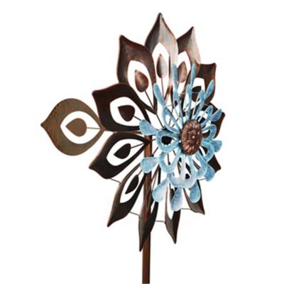 China Outdoor Waterproof High Quality Copper Sculpture Metal Spinner Yard Hourpark Wind Spinners Garden Wind Spinners for sale