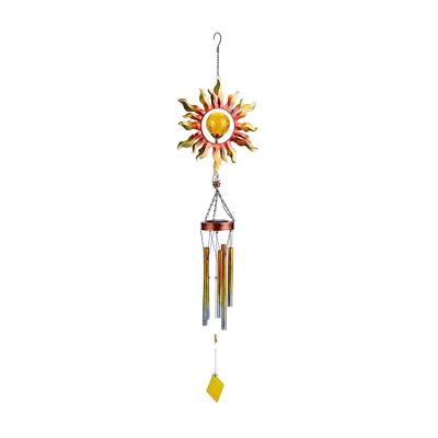 China Art Decor Hourpark Wind Chimes Lamp Brass Solar Powered Sun Wind Chime Hanging Bell for sale