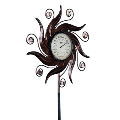 China Hourpark Hygrometer Garden Ornament Thermo Knetic 3D Metal Digital Display Copper Hygrometer 23 x 23 x 51.9 inch for sale