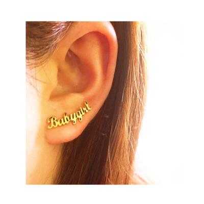 China Stainless Steel Gold Plated Customized Customized and Personalized Name Earrings for sale