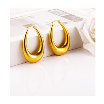 China FASHIONABLE Single Cavity Cone Wind Stainless Steel Luxury Gold Plated Stud Earrings for sale