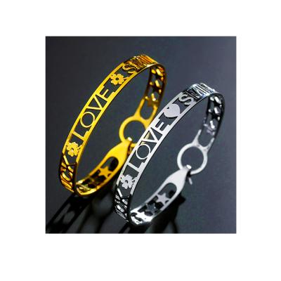 China FASHIONABLE 316 Stainless Steel Cuff Bangle Custom Gold Plating for sale