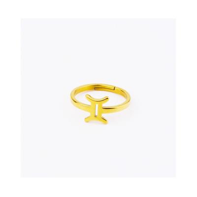 China Gold Plated Casual/Sporty Adjustable Stainless Steel Zodiac Ring Wholesale for sale