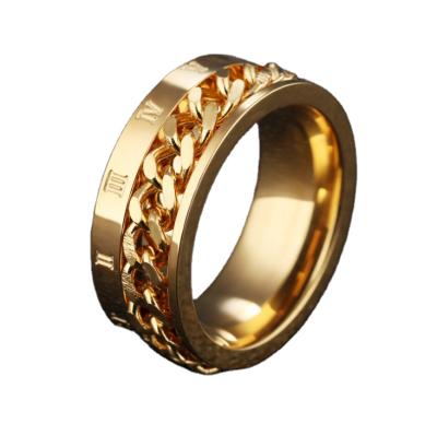 China Roman Numeral Engagement Roman Numerals Gold Plated Rings for Men and Women for sale