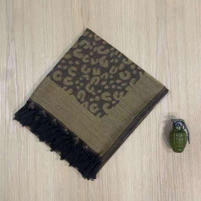 China Hot Pretection Netting Hot Leopard Pattern Camouflage Warm Protective Arabian Scarf for sale