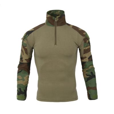 China Custom Outdoor Breathable Camouflage Fabric Military Army Fans Tactical Retraining Fall And Winter Frog Training Suits Long Sleeve T-Shirt for sale