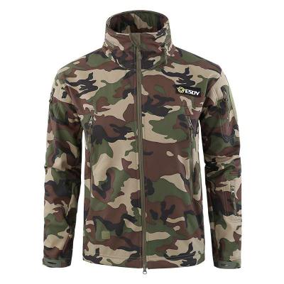 China ESDY Waterproof Camouflage Assault Military Soft Outdoor Fabric Shell Fleece Jacket Autumn And Winter Fishing Coat for sale