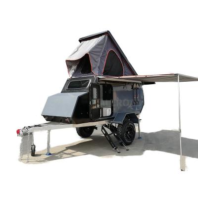 China Travel Trailer Armored Vehicle Shape Off Road Small Camper Trailer For Family Travel for sale