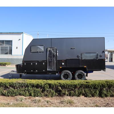 China Large Outdoor Twin Off Road Trailer Toy Carrier Black Moving Traveling Caravan for sale