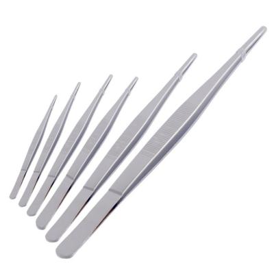 China Non-magnetic 304 Round Head With Non-slip Pattern Medical Straight Elbow Stainless Steel Tweezers for sale