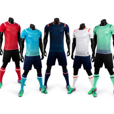 China Sets Hot Sale Wholesale Polyester Soccer Uniforms Kit High Quality Adult Soccer Kit Uniforms for sale