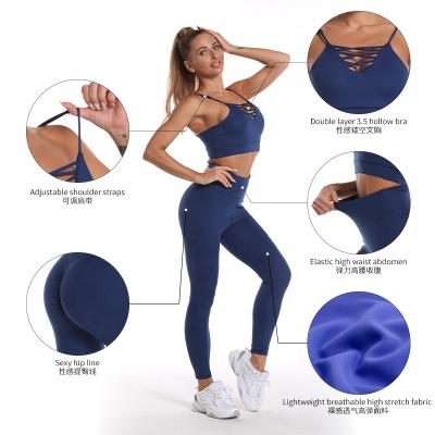 China Breathable new yoga set 2021 fitness clothing woman fitness set fitness clothing 3 piece yoga set for sale