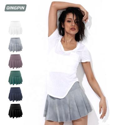 China SKIRTS 2021 Summer gym fitness sports tie dye pleated shorts plus size women tennis skirt with inside pockets for sale