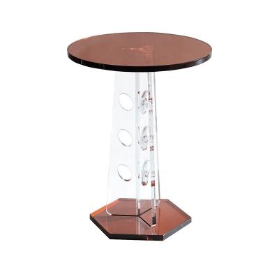 China Table Convertible Acrylic Side End Table Around Small Table for sale