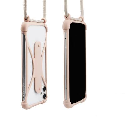 China TENCHEN Universal Anti-lost Anti-drop Cross - Body Mobile Phone Lanyard Case For iPhone 12 11 Pro Max Mini for sale