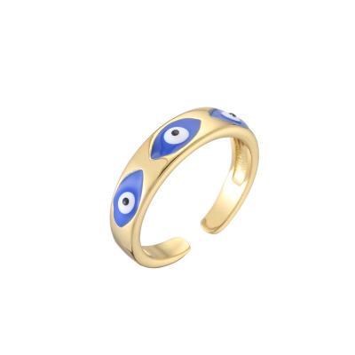 China CLASSIC fashion hot sale enamel mix grades Anillo de malvados d'Ojos evil eye gold plated rings for women girls for sale