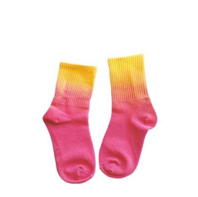 China Spandex/Cotton Kids Candy Color Tie Dye Socks Ombre Sports Socks Cotton Happy Gift Socks for sale