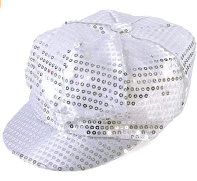 China Character Nightclub Costume Hat Ladies Stage Sun Visor Beret Hat Newsboy Beanie Performance Sequined Hat for sale