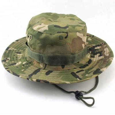 China Customized Wide Brim Sun Hats Boonie Fisherman Summer Connectyle Camouflage Classic Outdoor Cotton Twill Striped Wide Hats for sale