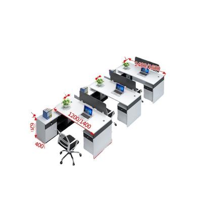 China Convertible Mesa L Shape Office White Luxury Table Set Modular 4 Person Executive Computer Staff Office Cubicle Workstation Desk for sale