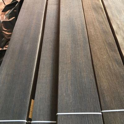 China Factory Wholesale Price European Natural Solid Wood Oak Veneer Smoky Smoky Veneer For Decorating Panel Furniture Wine Barrel for sale